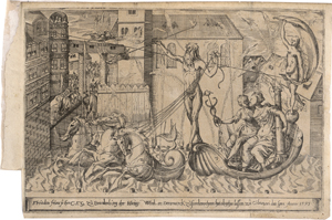 Lot 5531, Auction  126, Deutsch, 1595. Freuden feuer: Feuerwerk auf dem Schloss des Markgrafen von Brandenburg in Cölln an der Spree 