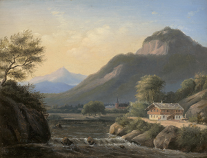Lot 6115, Auction  126, Kiærskou, Frederik Christian Jakobsen, Alpenlandschaft bei Untertein in Tirol