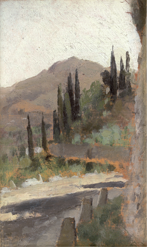 Los 6141 - Italienisch - 19. Jh. . Landschaft mit Zypressen in der Umgebung Genuas - 0 - thumb