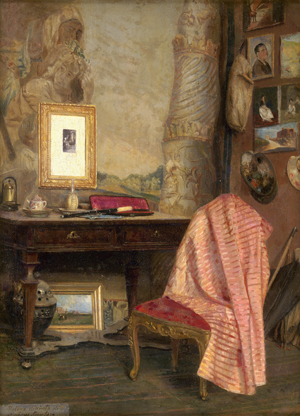 Los 6143 - Santoro, Rubens - "Primo dipinto": Schreibtisch im Atelier eines Künstlers - 0 - thumb