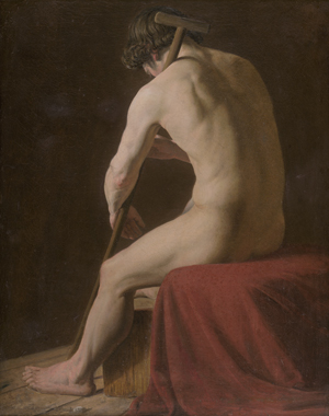 Los 6169 - Dänisch - um 1830. Sitzender männlicher Akt in Rückenansicht - 0 - thumb