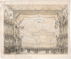 Lot 6623, Auction  126, Gerst, Johann Karl Jacob, Zwei Entwürfe zum Fest der Ritterschaft der Mark Brandenburg im Berliner Opernhaus 1840