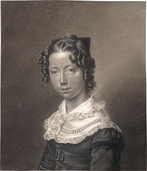 Lot 6625, Auction  126, Krüger, Franz, Bildnis eines Mädchens mit Haarschleife und weißem Kragen