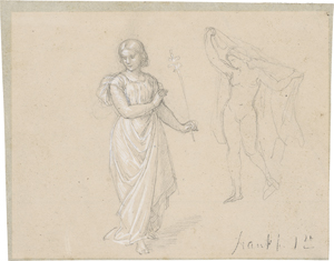 Los 6654 - Steinle, Edward Jakob von - Mädchen mit Lilie und weiblicher Akt mit Tuch - 0 - thumb