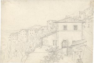 Lot 6667, Auction  126, Deutsch, um 1830. Blick auf Olevano von Südosten