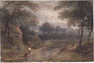 Lot 6713, Auction  126, Linnell, John, Angler an einem Fluss