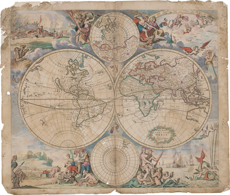 Lot 6, Auction 126, Danckerts, Justus, Nova Totius Terrarum Orbis tabula, ex officina F. de Wit.