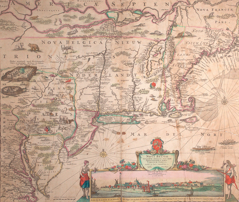 Lot 25, Auction 126, Danckerts, Justus, Novi Belgii novaeque Angliae nec non Partis Virginiae Tabula multis in locis emendata