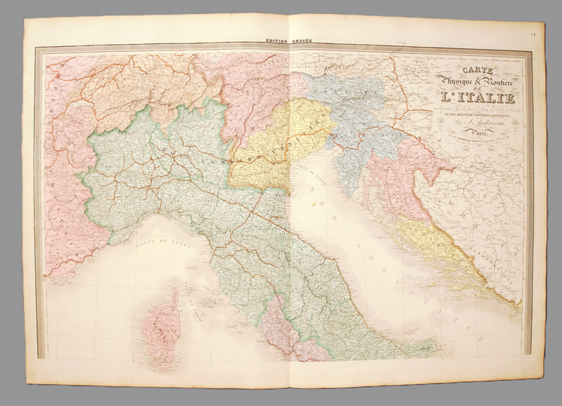 Lot 73, Auction 126, Andriveau-Goujon, Eugene, Carte de Physique & routière de l'Italie