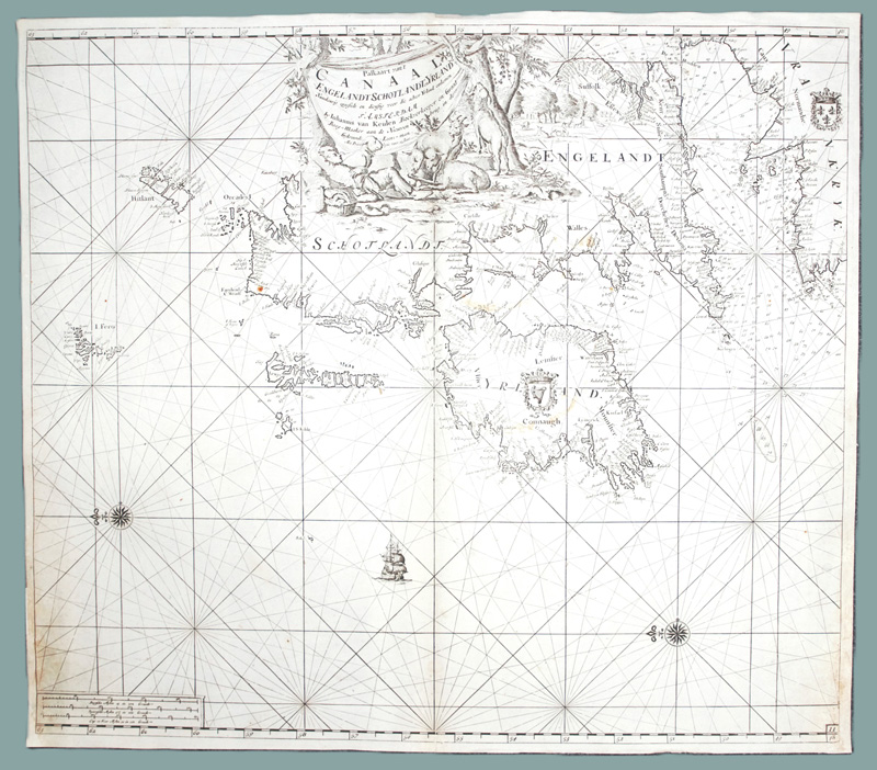 Lot 114, Auction 126, Keulen, Johannes van, Paskaart van't canaal Engelandt Schotlandt Yerland