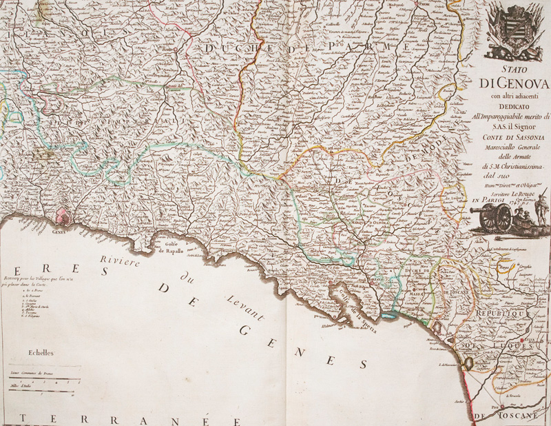 Lot 122, Auction  126, Le Rouge, Georges-Louis, L'Etat de la République de Genes Tiré Des Meillieurs Cartes d'Italie Corrigé sur les Lieux