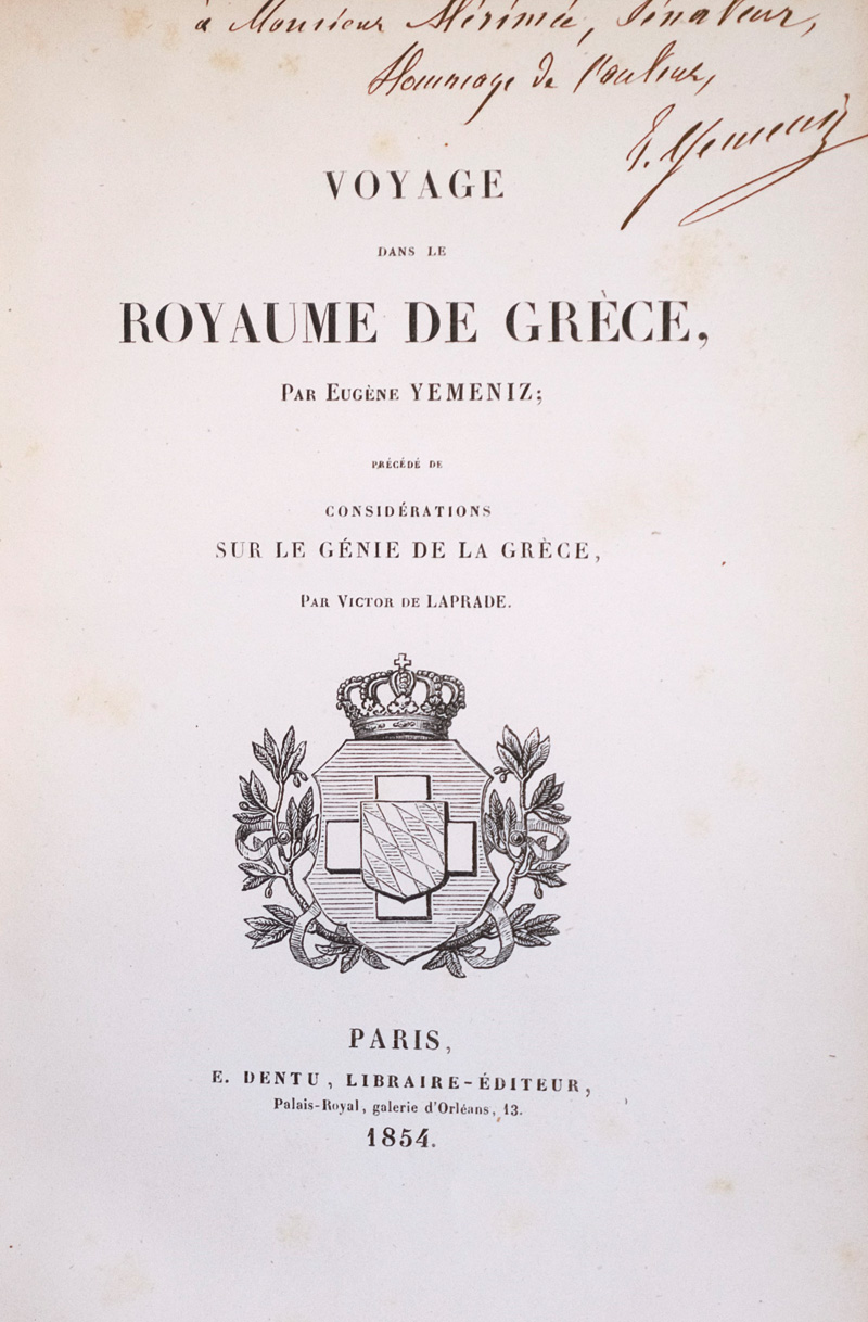 Lot 169, Auction  126, Yemeniz, Eugène, Voyage dans le royaume de Grèce