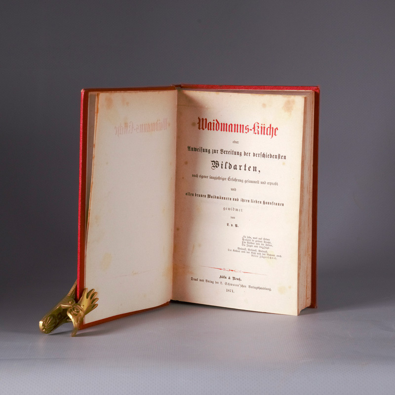 Lot 431, Auction 126, Pröpper, Lovica von, Waidmanns-Küche