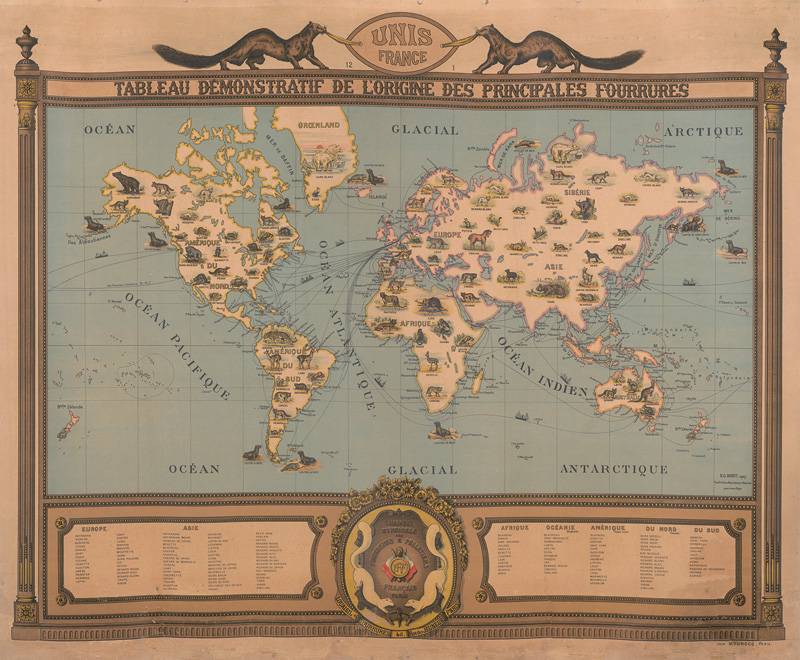 Lot 496, Auction 126, Hanot, H. G., Tableau demonstratif de l'origine des principales fourrures