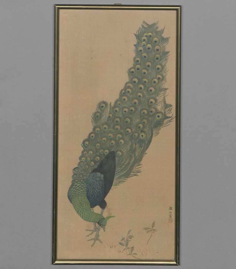 Lot 664, Auction 126, Pfau und Hahn, 2 Farbholzschnitte auf Papier bzw. Seide