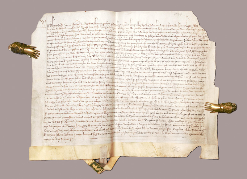 Lot 1004, Auction  126, Straßburger Urteilsbrief, Deutsche Handschrift auf Pergament. 1 