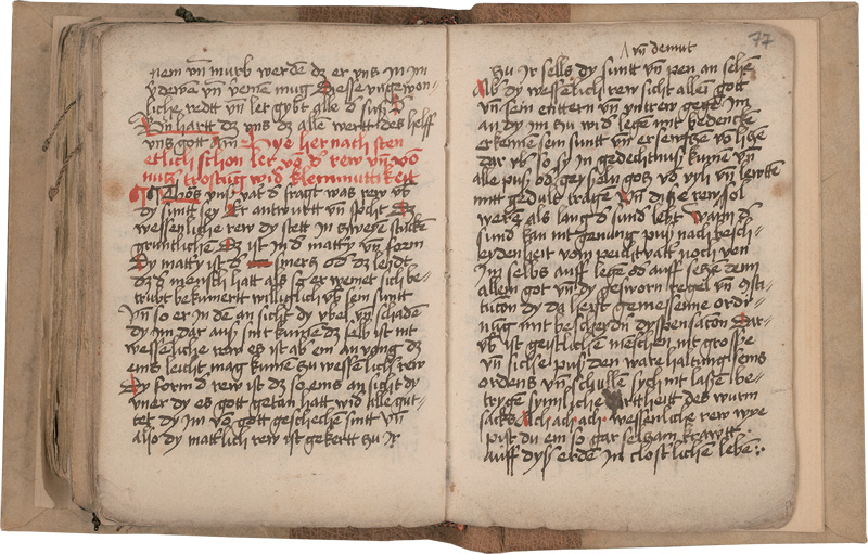 Lot 1015, Auction  126, Fragment Nürnberger Predigten, Erbauungstexte und Predigten in bairischer Mundart. Deutsche Bastarda-Handschrift auf Papier