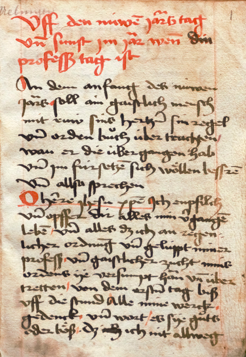Lot 1017, Auction  126, Buxheimer Gebetsübungen, Deutsche Handschrift auf Papier. Kartause Buxheim um 1485.