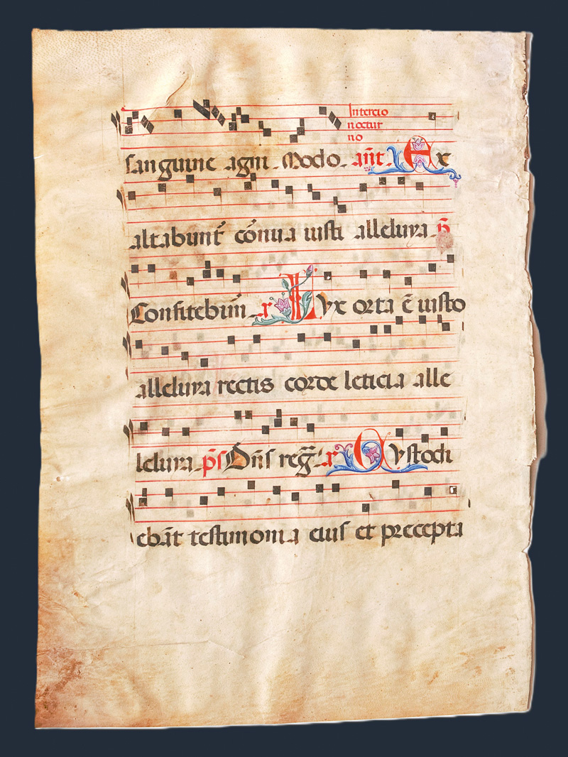 Lot 1022, Auction  126, Gloria patri, et filio et spiritui sancto. 6 Einzelblätter aus einem Antiphonale. - Italien 16. Jahrhundert
