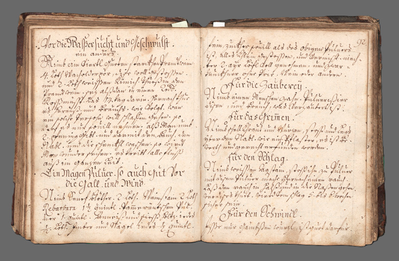 Lot 1033, Auction 126, Diätetik, Pharmakopöe und Haushaltsbuch. "Bewerte Mitl Vor Unterschidliche Zueständ". Deutsche Handschrift auf Papier