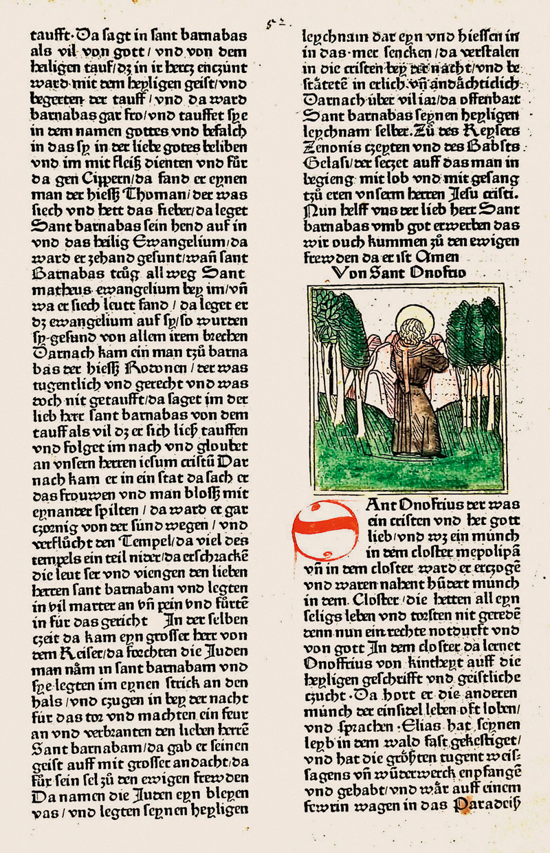 Lot 1058, Auction 126, Voragine, Jacobus de, Einzelblatt aus "Der Heiligen Leben. Band 2, Sommerteil". Augsburg, Günther Zainer, 1472. - Wohl aus der ersten Ausgabe