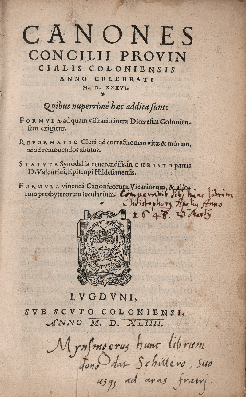 Lot 1117, Auction 126, Canones concilii provincialis Coloniensis, anno celebrati M.D.XXXVI