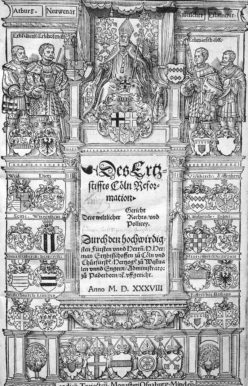Lot 1127, Auction 126, Erzbischof Hermann V., Des Ertzstiffts Cöln Reformation dere weltlicher Gericht, Rechts und Pollicey