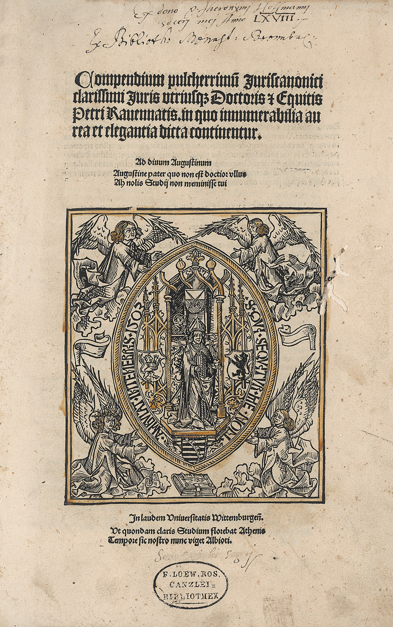 Lot 1181, Auction  126, Ravenna, Petrus von, Compendium pulcherrimum Juriscanonici