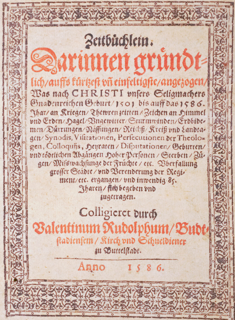 Lot 1185, Auction 126, Rudolph, Valentin, Zeitbüchlein. Darinnen gründtlich auffs kürtzest und einfeltigste angezogen