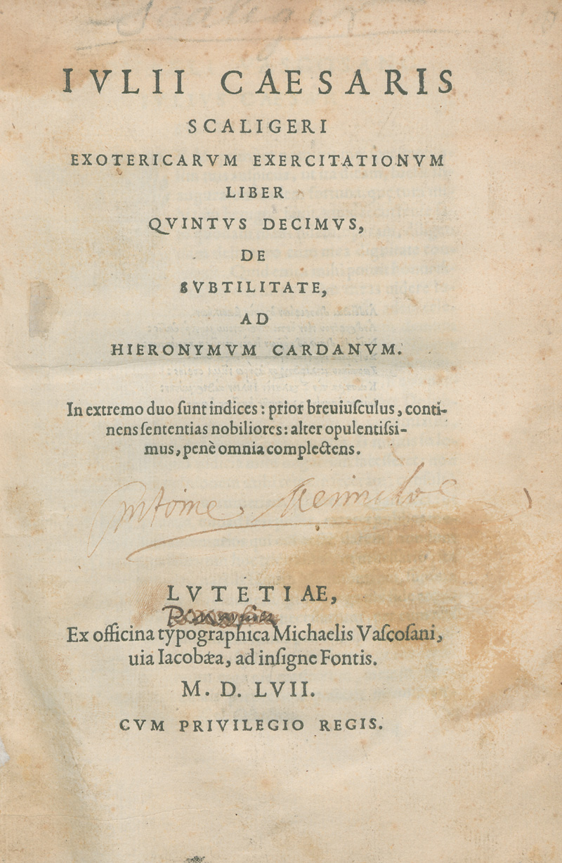 Lot 1188, Auction 126, Scaliger, Julius Caesar, Exotericarum exercitationum