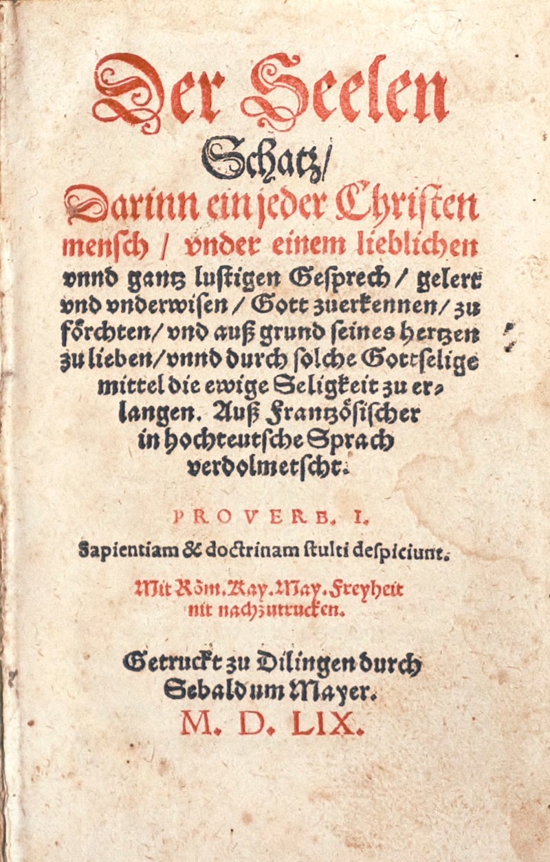 Lot 1198, Auction 126, Walasser, Adam, Die geistlich Strasz. Dillingen, Sebaldus Mayer, 1560. - Erste Ausgabe