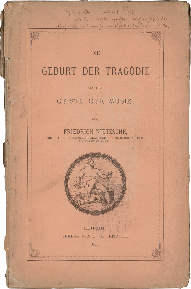 Lot 2127, Auction 126, Nietzsche, Friedrich, Die Geburt der Tragödie. Leipzig, E. W. Fritzsch, 1872. - Erste Ausgabe