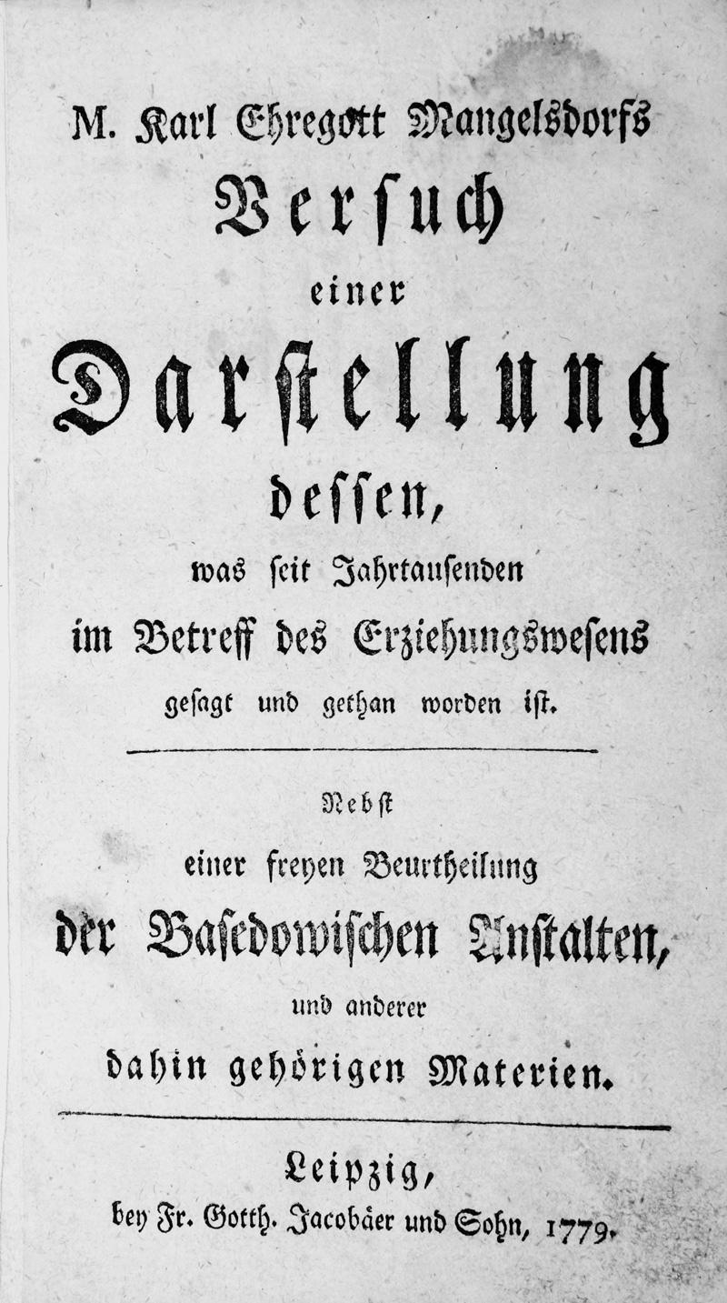 Lot 2132, Auction 126, Mangelsdorff, Karl Ehregott, Versuch einer Darstellung des Erziehungswesens