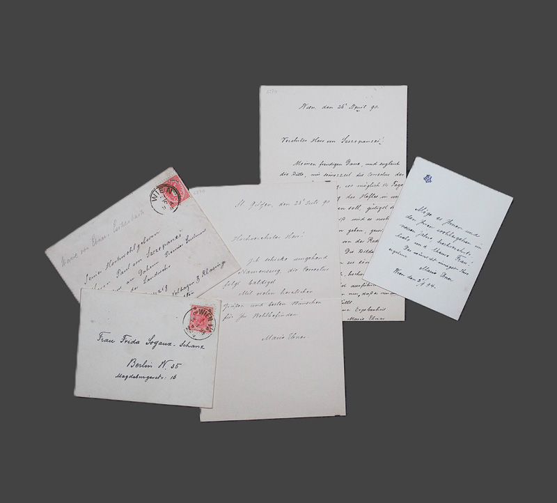 Lot 2516, Auction 126, Ebner-Eschenbach, Marie von, 3 Briefe. 1890-1894