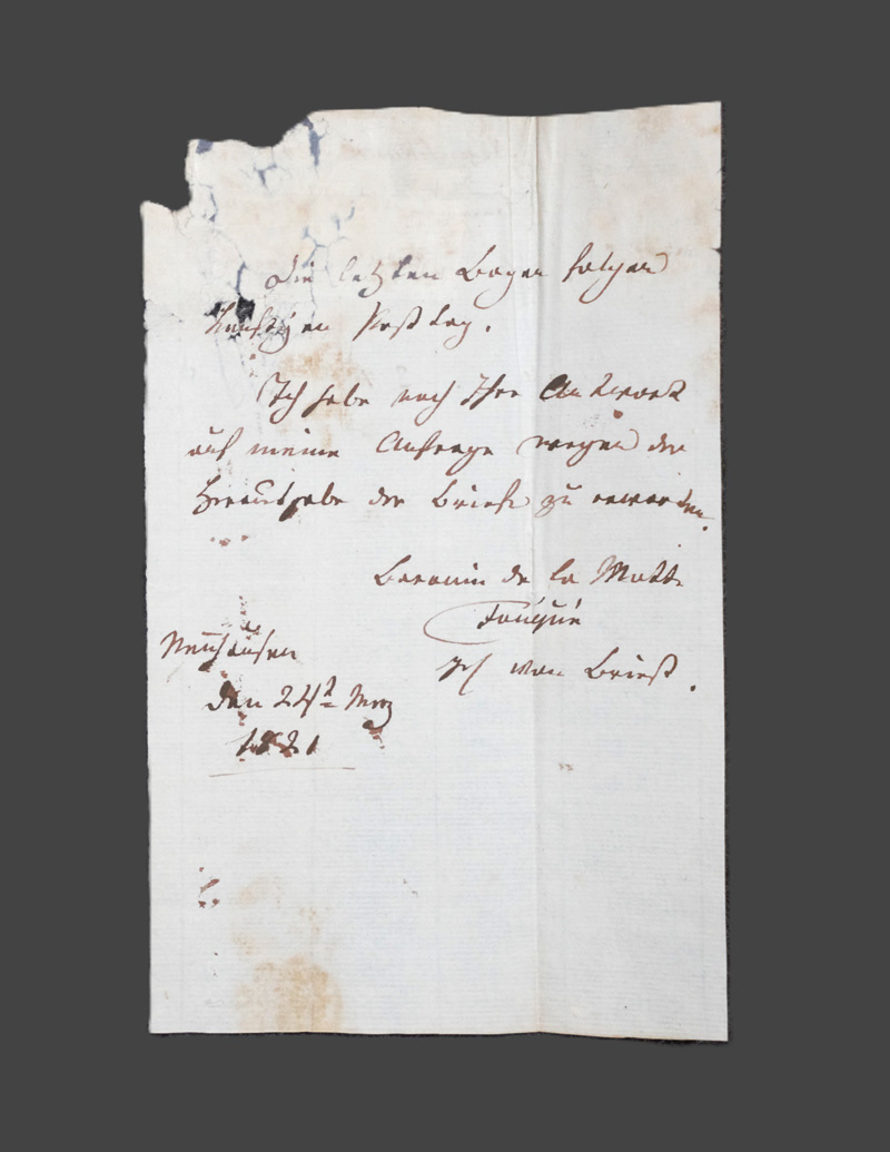 Lot 2519, Auction 126, Fouqué, Caroline de la Motte, 2 Briefe an A. M. Schlesinger. 1821