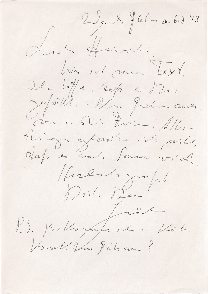 Lot 2527, Auction 126, Grass, Günter, 24 Briefe an Heinrich Vormweg. 1965-2002