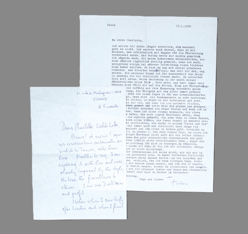 Lot 2530, Auction  126, Hessel, Helen, Brief an Charlotte Wolff. Mit Beigabe. 1970 