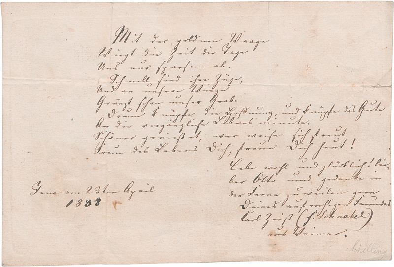 Lot 2571, Auction 126, Zeiss, Carl, Albumblatt. 1838