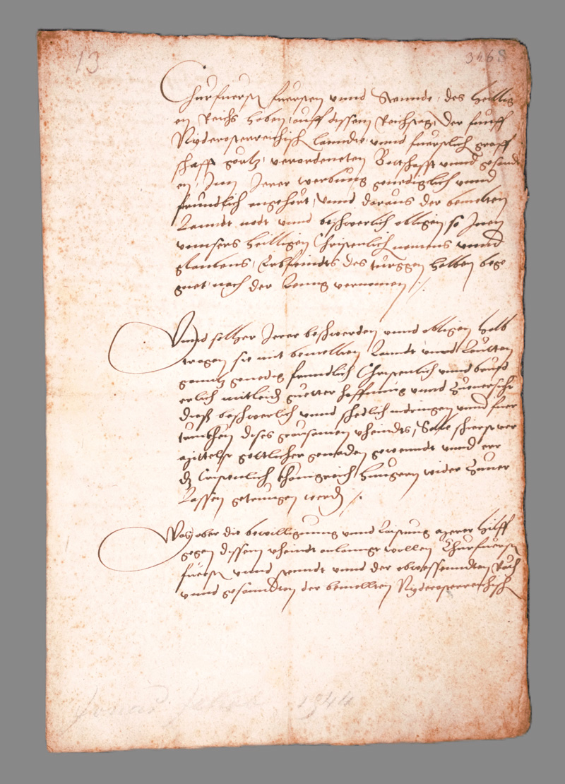 Lot 2589, Auction 126, Jonas, Jakob von, Reichstagsbeschluß zum Türken-Einfall. 1544