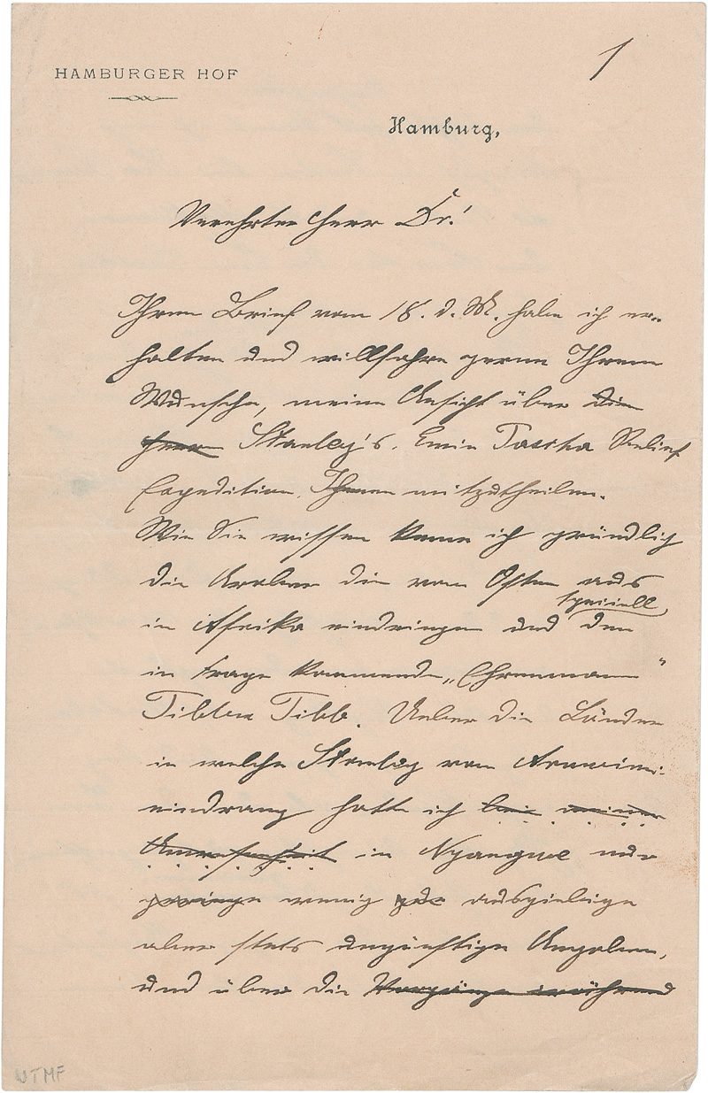 Lot 2605, Auction  126, Wissmann, Hermann von, Sehr umfangreicher Brief über die Emin-Pascha- und Stanley-Expeditionen. 1888