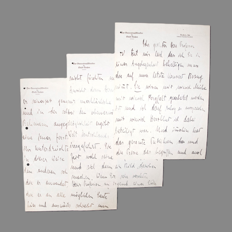 Lot 2627, Auction  126, Karajan, Herbert von, Brief über einen Kritiker. 1936