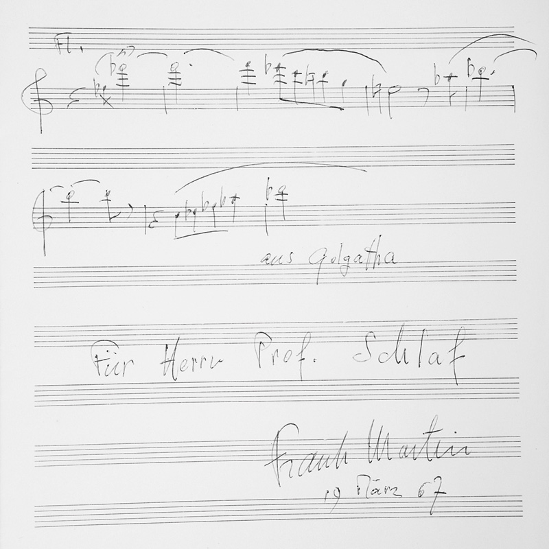 Lot 2630, Auction  126, Martin, Frank, Musikzitat aus einem Oratorium,  mit Widmung. 1967 