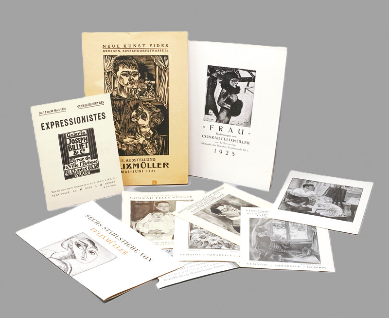 Lot 3111, Auction 126, Felixmüller, Conrad, Sammlung von Ephemera, Ausstellungseinladungen u. a. 1921-1927