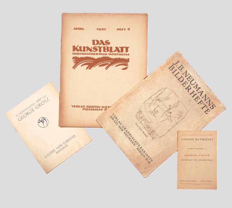 Lot 3143, Auction 126, Grosz, George, Konvolut von 4 Broschüren. 1920-1947