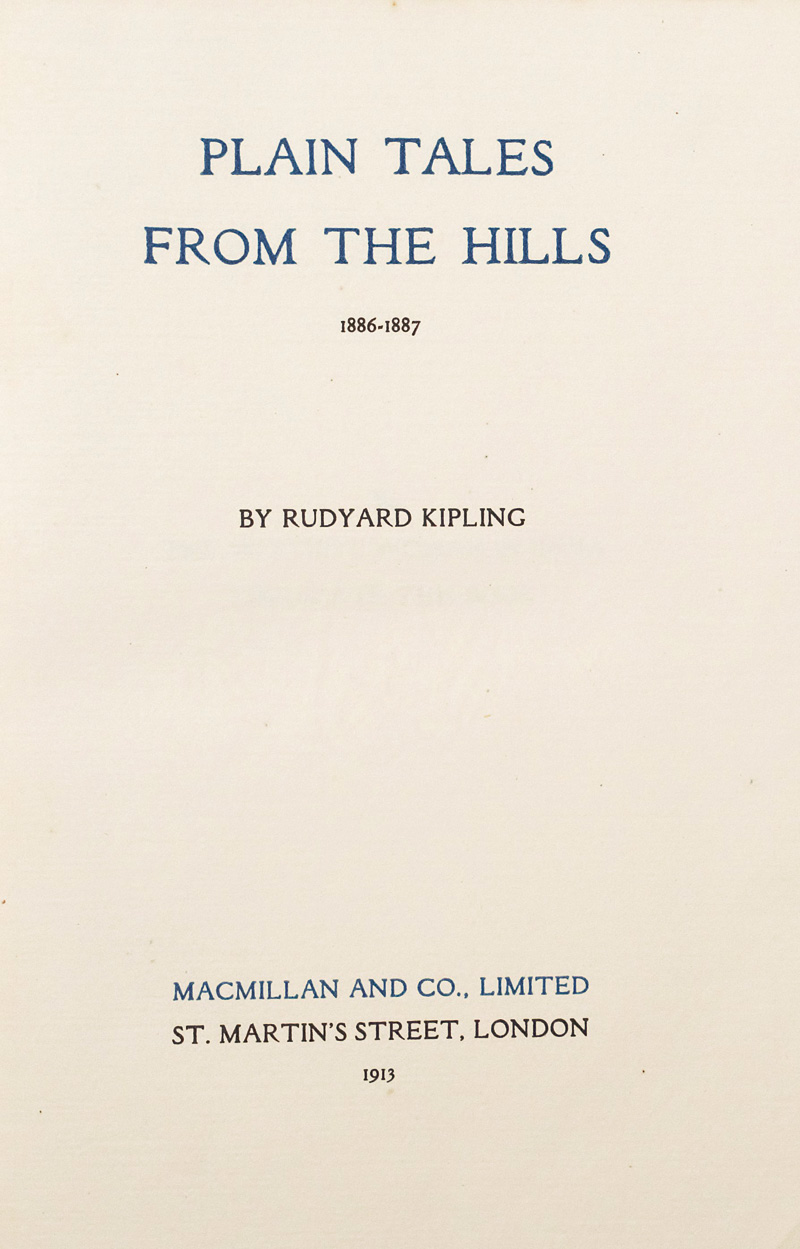 Lot 3275, Auction 126, Kipling, Rudyard, The works. Bombay Edition