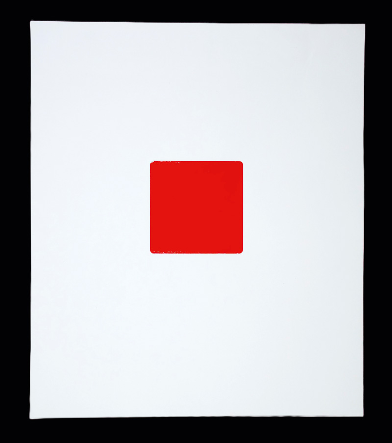 Lot 3380, Auction 126, Takeoka, Yuji, Rote Lack-Quadratfläche auf Papier