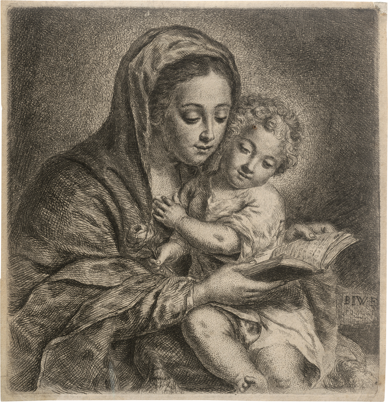 Lot 5340, Auction 126, Weiss, Bartholomäus Ignaz, Lesende Madonna mit Kind