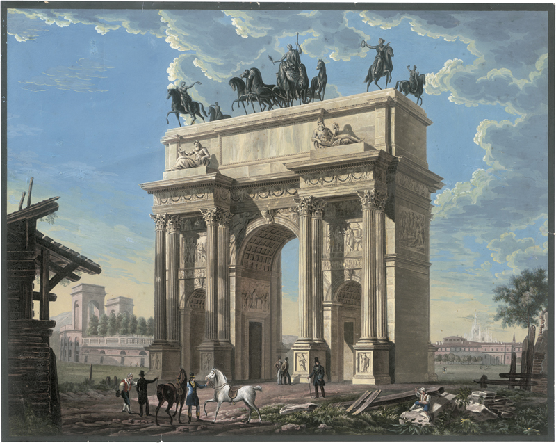Lot 5399, Auction 126, Migliara, Giovanni, Arco della Pace con l'Arena sullo sfondo