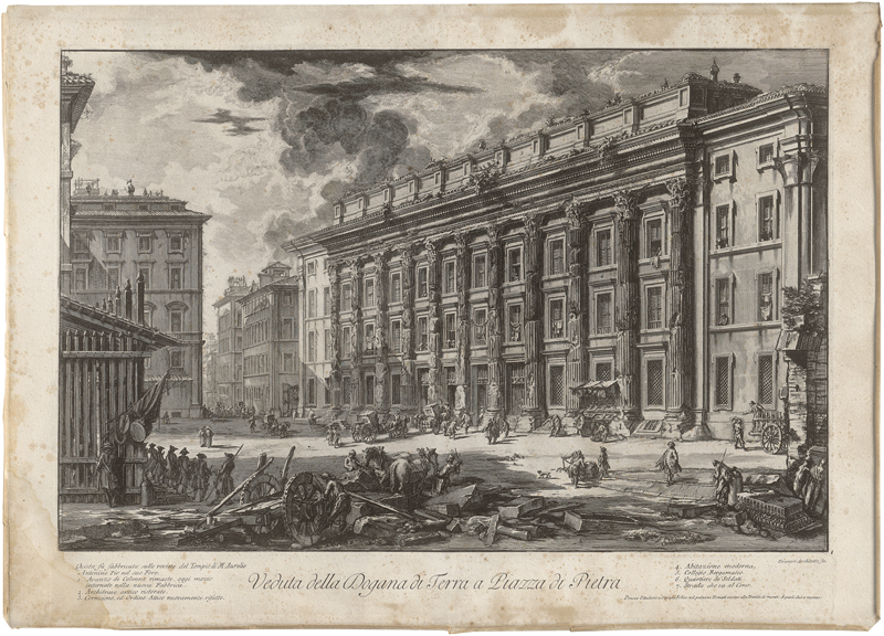 Lot 5653, Auction 126, Piranesi, Giovanni Battista, Veduta della Dogana di Terra a Piazza di Pietra