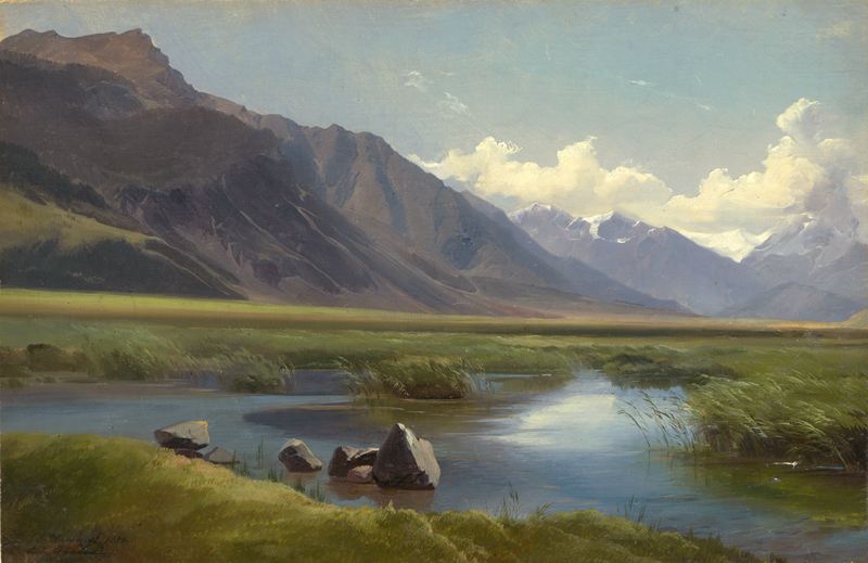 Lot 6113, Auction 126, Hummel, Carl Maria Nikolaus, Tal in den Tiroler Alpen mit kleinem See.